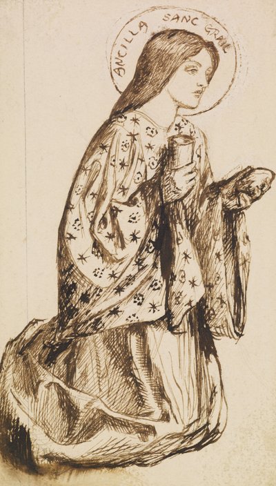 Launcelot at the Shrine of the Holy Grail by Dante Gabriel Charles Rossetti
